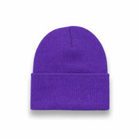 BEANIE purple wholesale long hat cuffed view