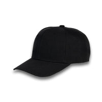 GJ-1 black wholesale 6-panel velcro hat front view