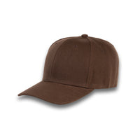 GJ-1 brown wholesale 6-panel velcro hat front view