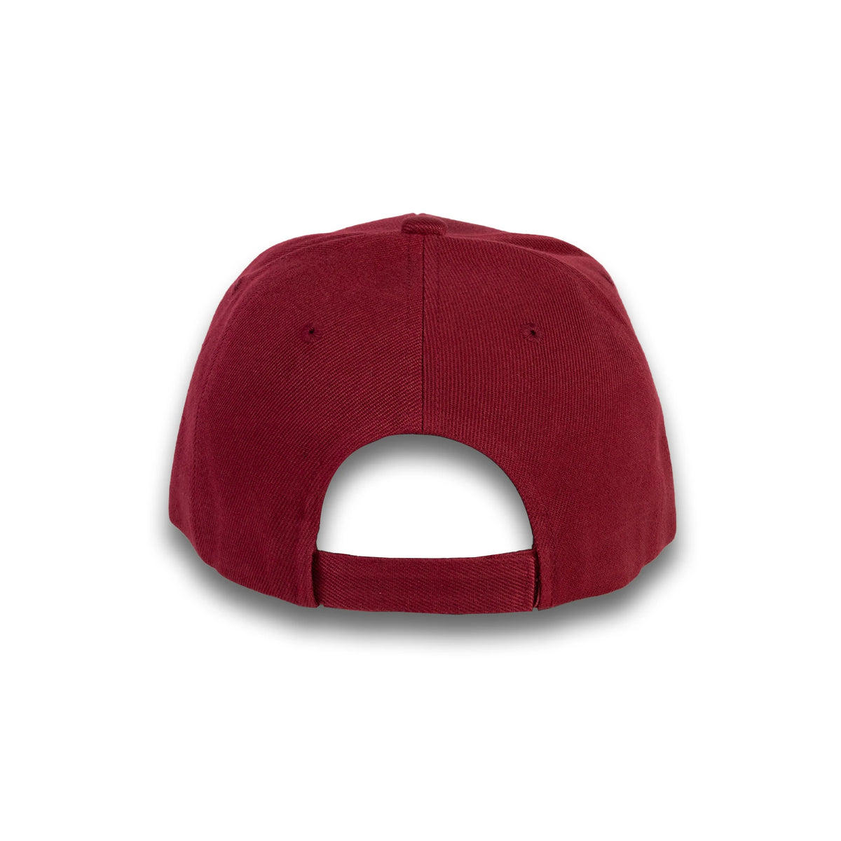 GJ-1 burgundy wholesale 6-panel velcro hat back view