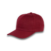 GJ-1 burgundy wholesale 6-panel velcro hat front view
