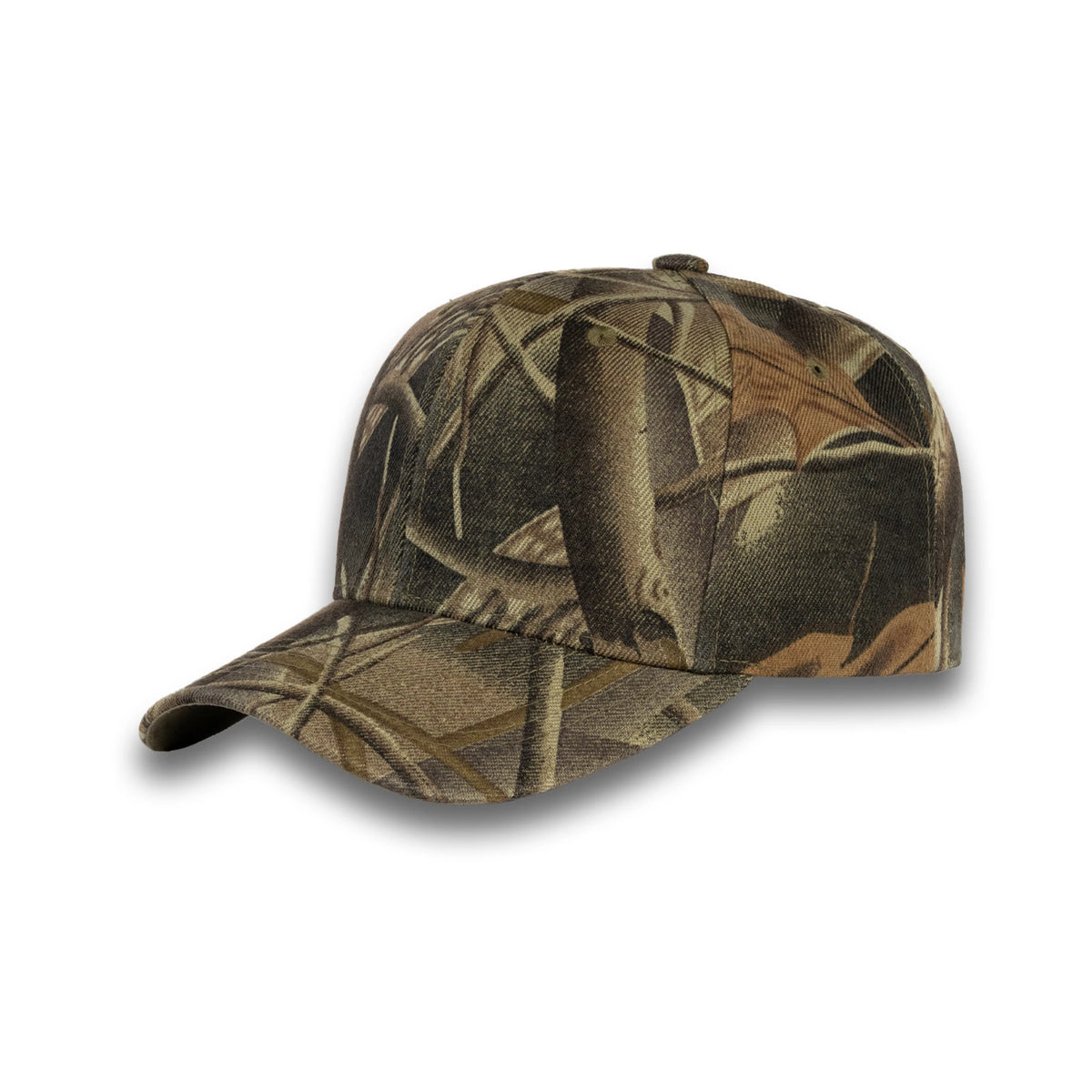 GJ-1 camo #8 wholesale 6-panel velcro hat front view