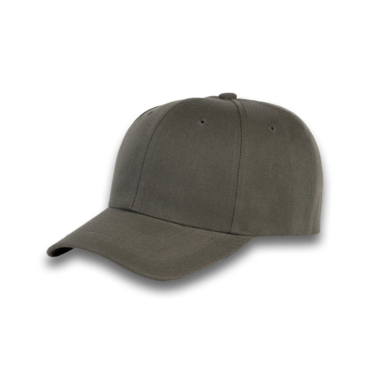 GJ-1 dark grey wholesale 6-panel velcro hat front view
