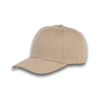 GJ-1 khaki wholesale 6-panel velcro hat front view