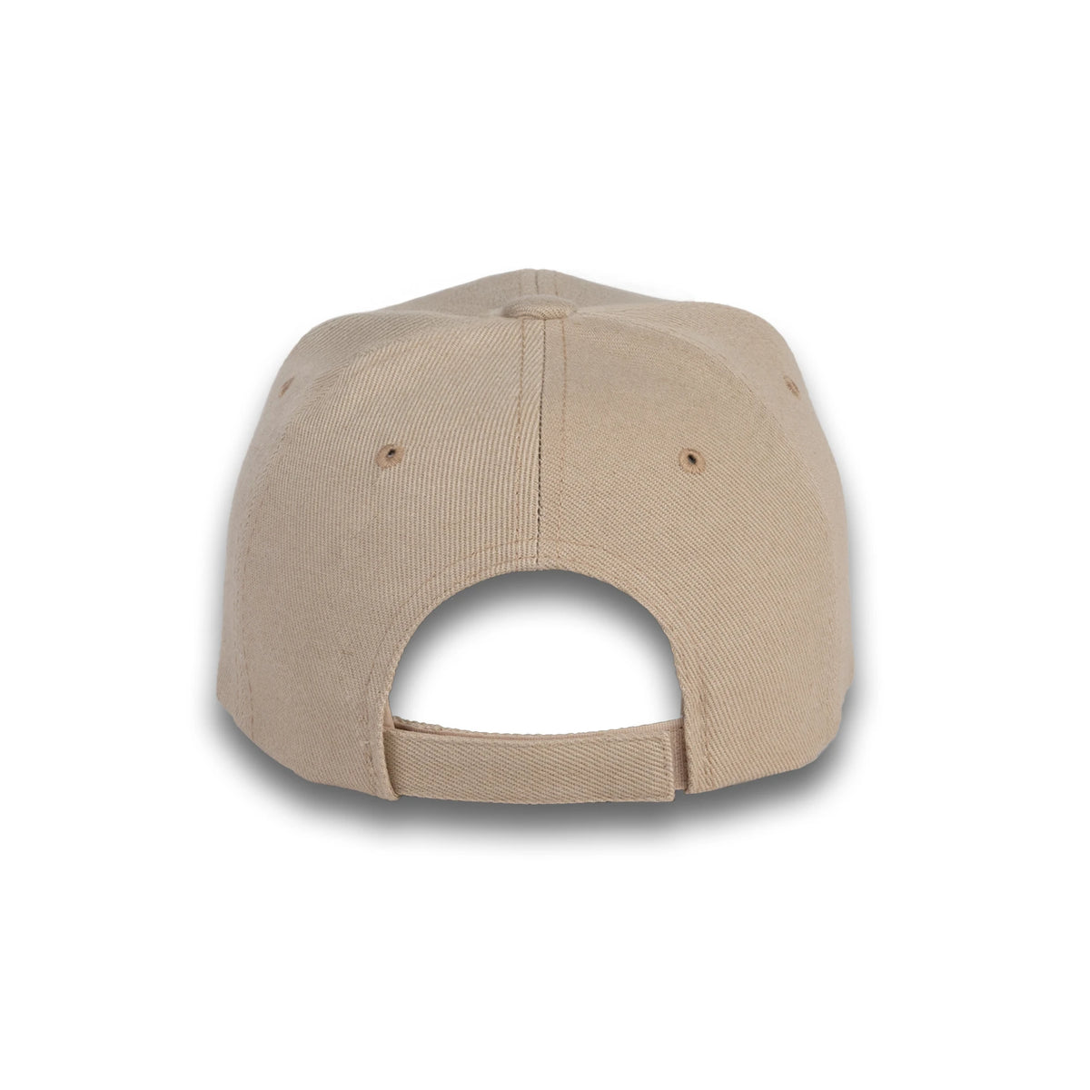 GJ-1 light beige wholesale 6-panel velcro hat back view