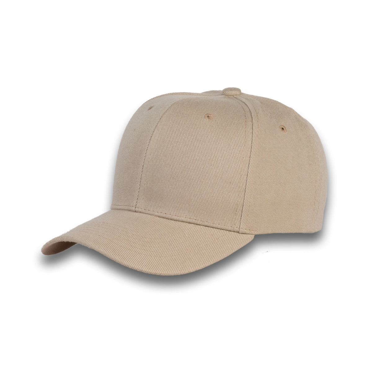 GJ-1 light beige wholesale 6-panel velcro hat front view