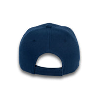 GJ-1 navy wholesale 6-panel velcro hat back view
