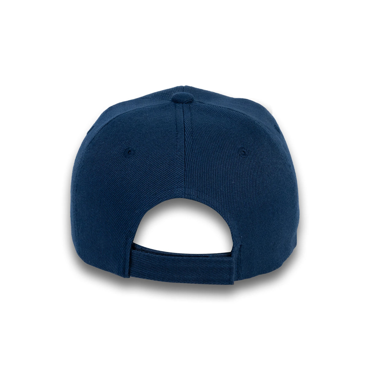 GJ-1 navy wholesale 6-panel velcro hat back view