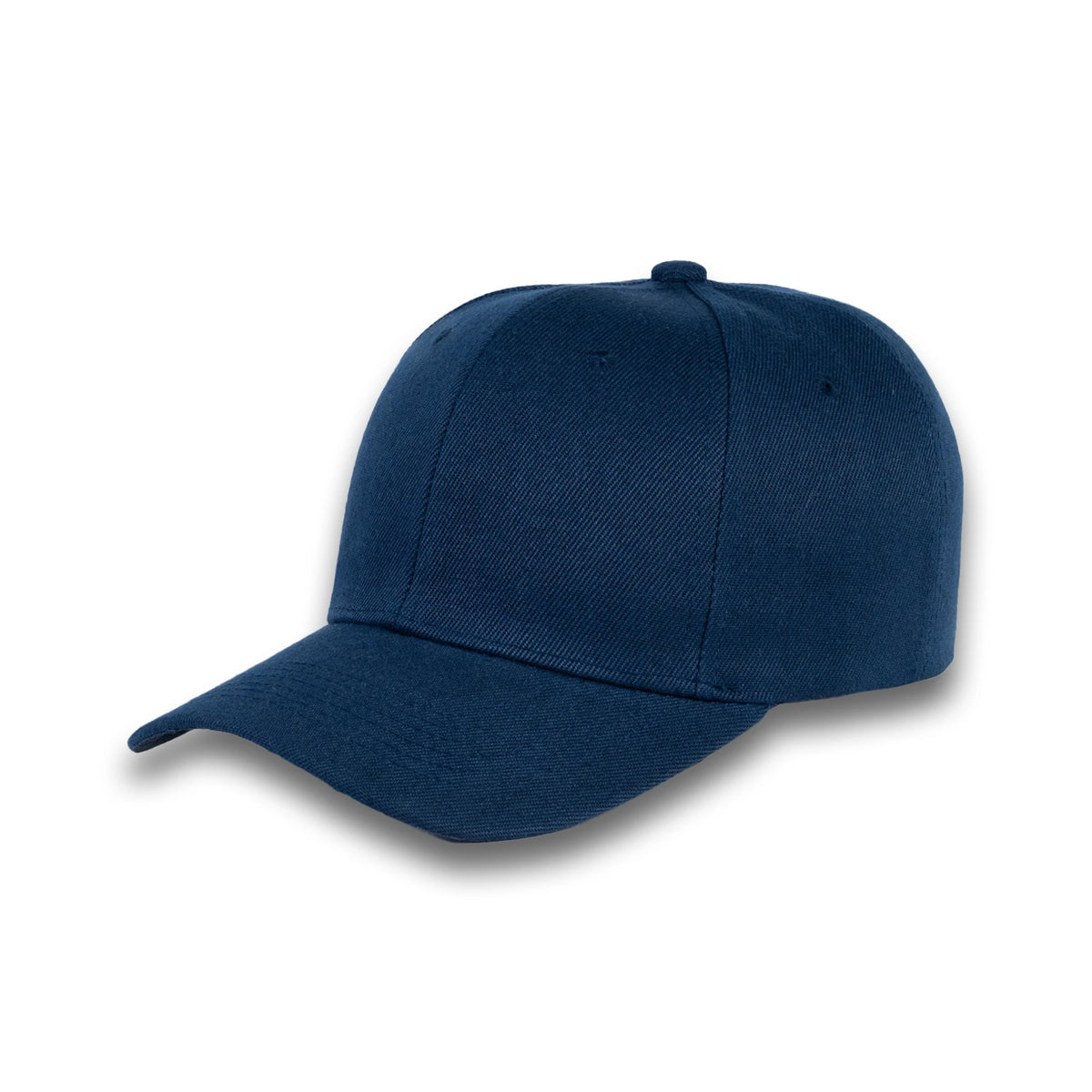 GJ-1 navy wholesale 6-panel velcro hat front view