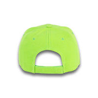 GJ-1 neon green wholesale 6-panel velcro hat back view