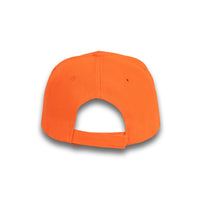 GJ-1 neon orange wholesale 6-panel velcro hat back view