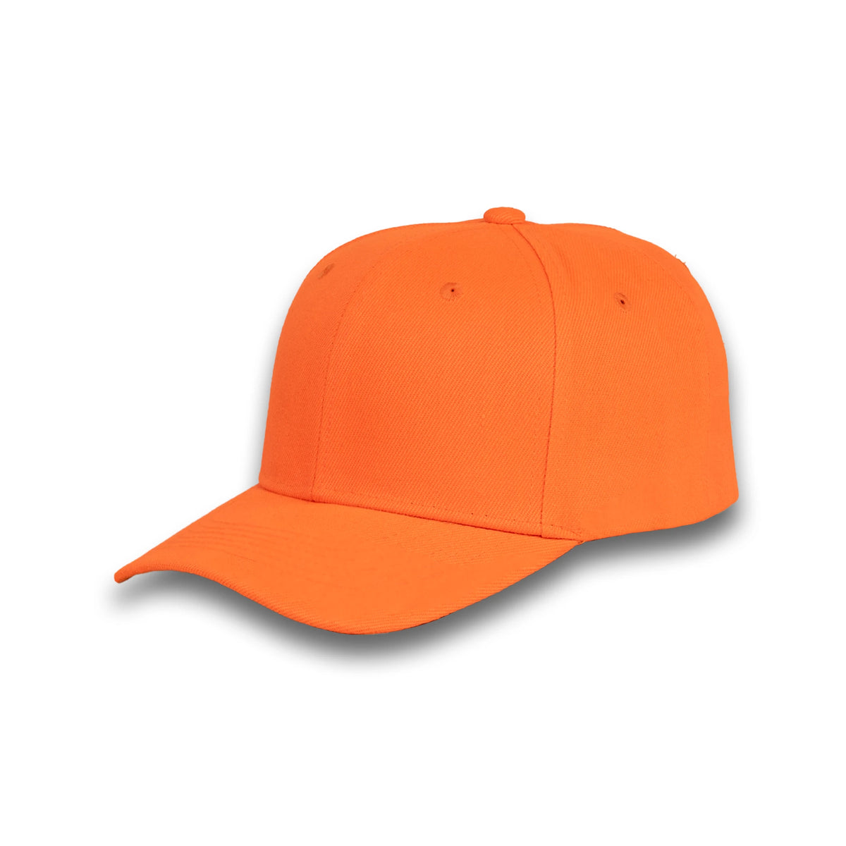 GJ-1 neon orange wholesale 6-panel velcro hat front view