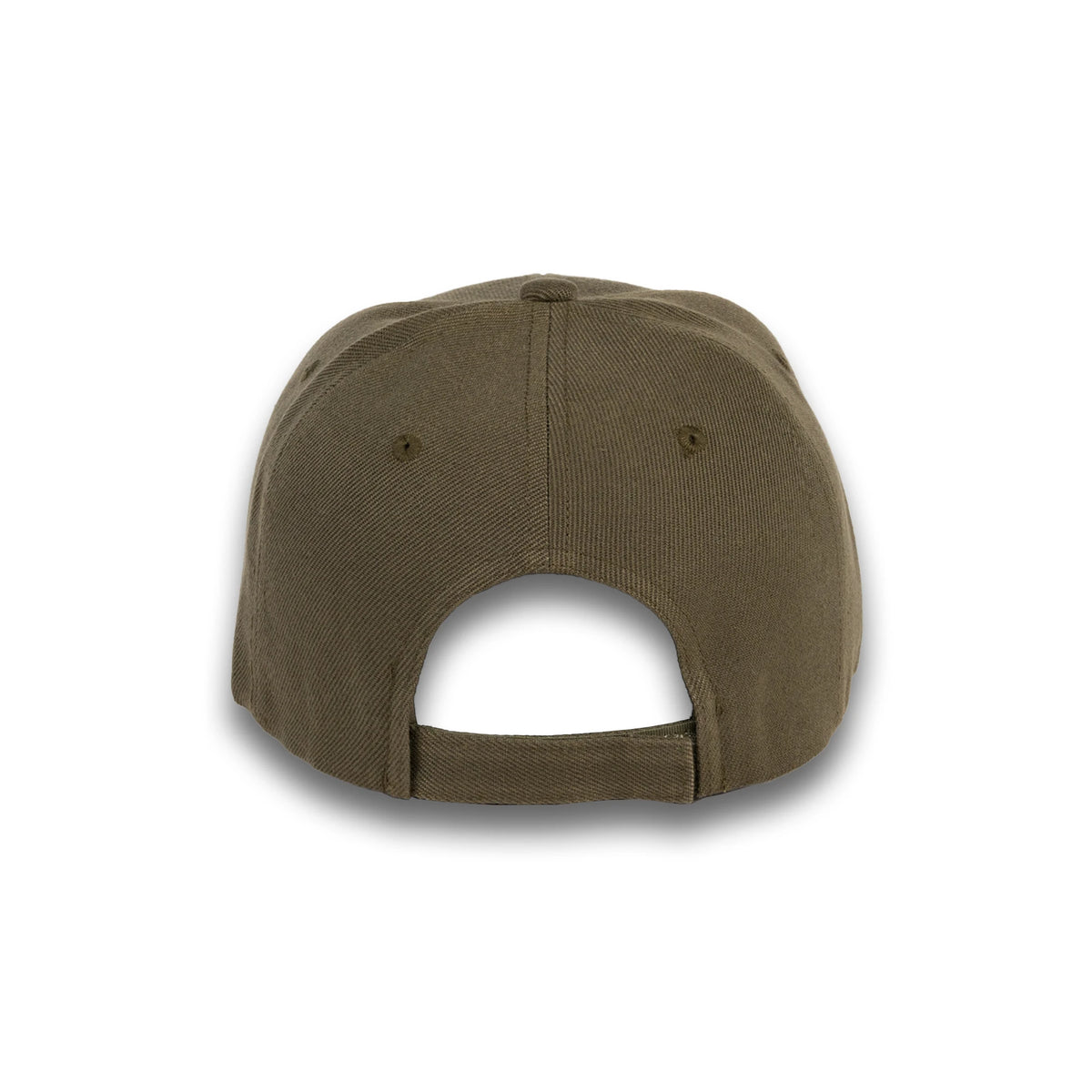 GJ-1 olive wholesale 6-panel velcro hat back view