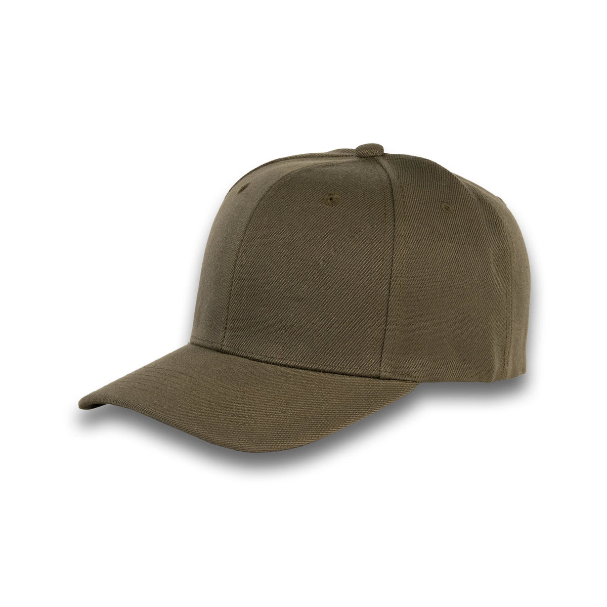 GJ-1 olive wholesale 6-panel velcro hat front view