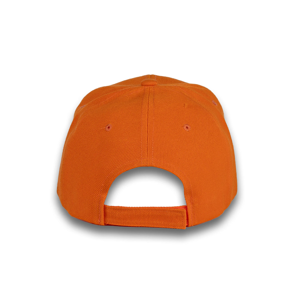 GJ-1 orange wholesale 6-panel velcro hat back view