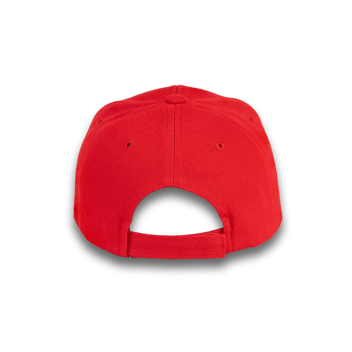 GJ-1 red wholesale 6-panel velcro hat back view