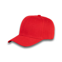 GJ-1 red wholesale 6-panel velcro hat front view