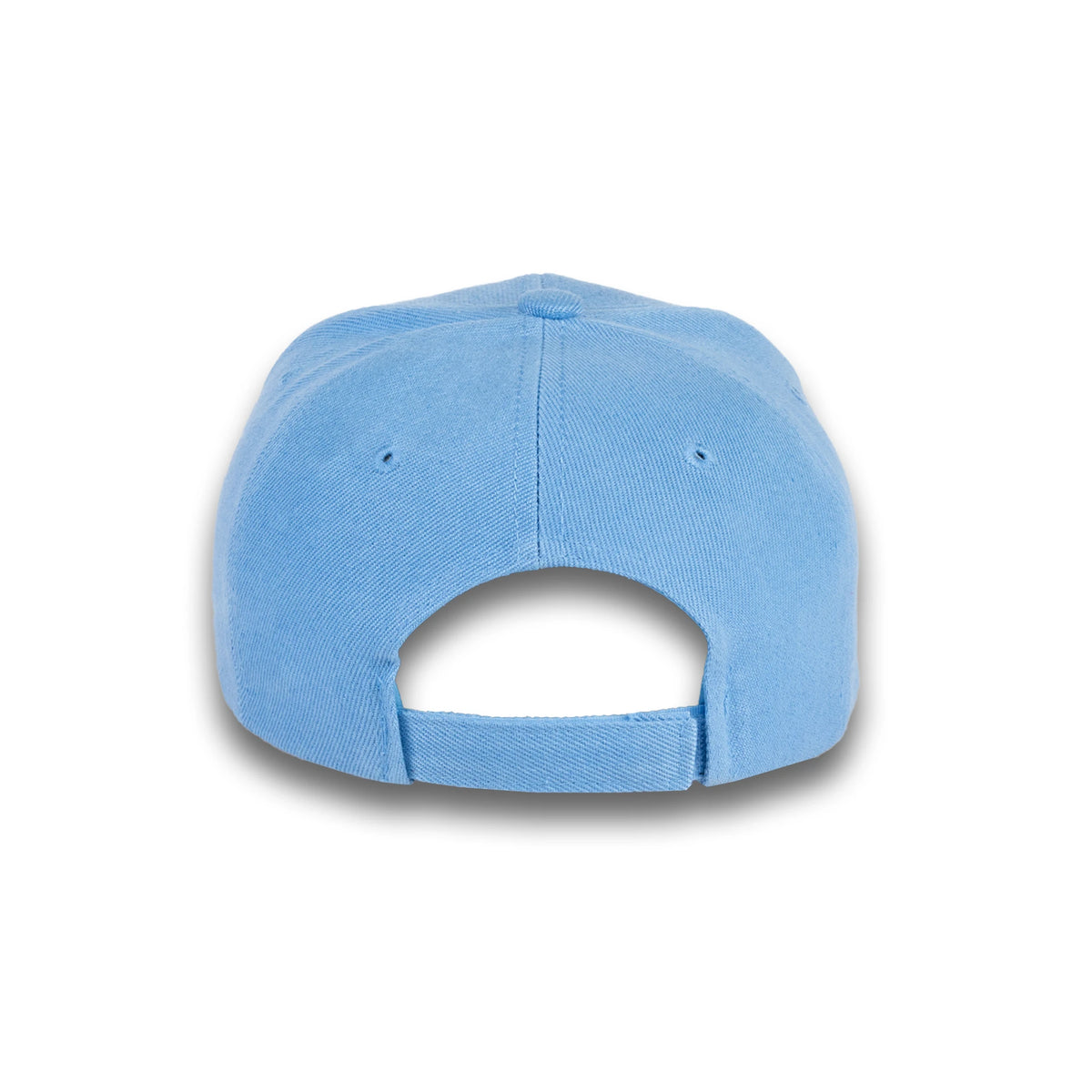 GJ-1 sky blue wholesale 6-panel velcro hat back view