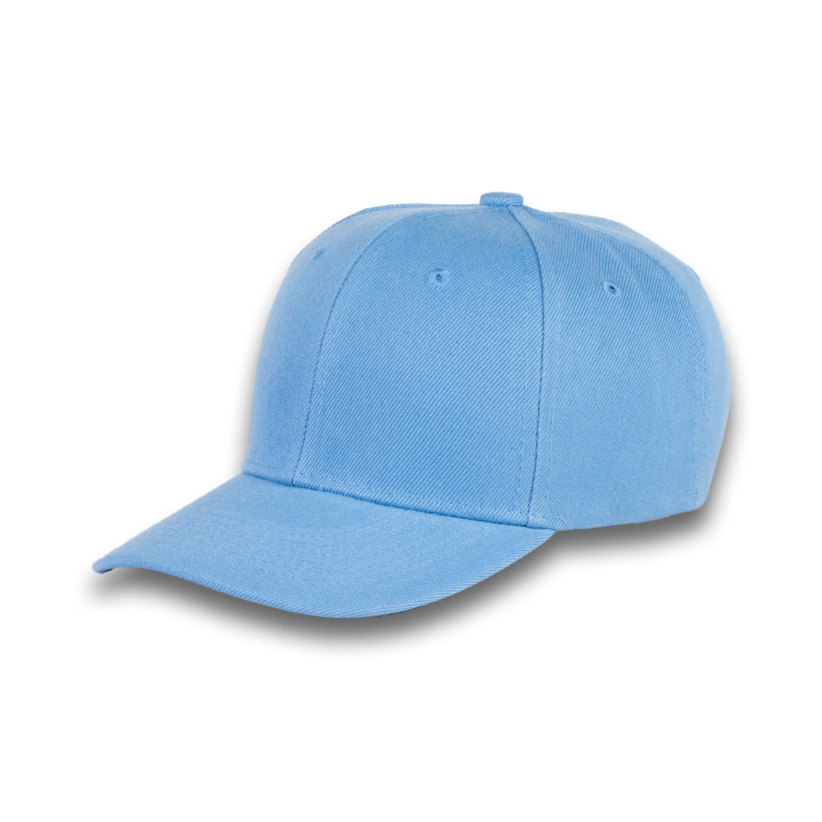 GJ-1 sky blue wholesale 6-panel velcro hat front view