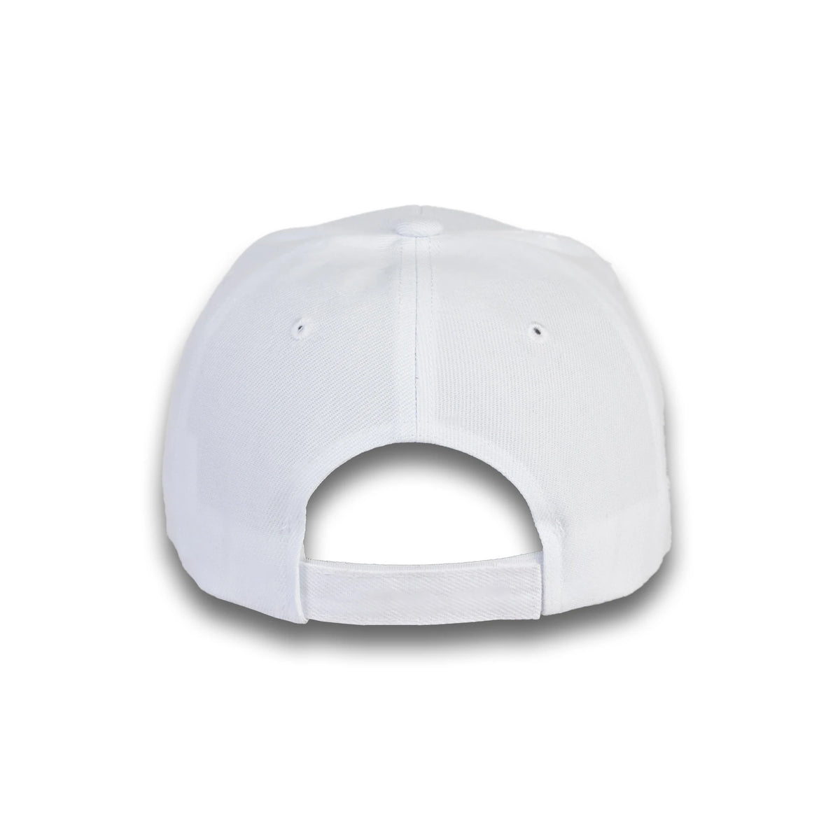 GJ-1 white wholesale 6-panel velcro hat back view