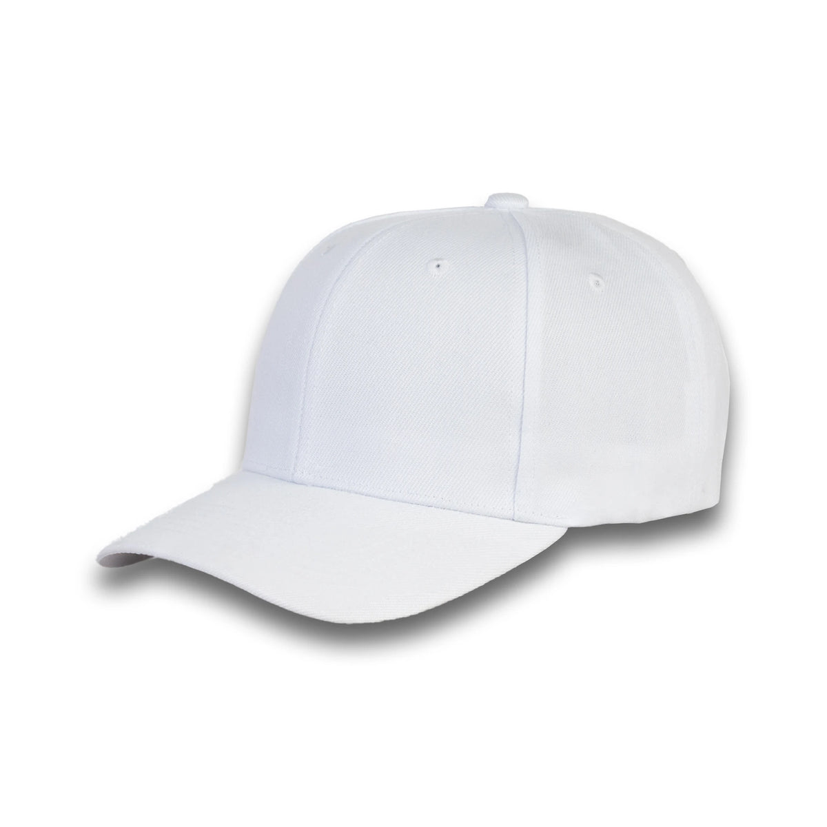 GJ-1 white wholesale 6-panel velcro hat front view