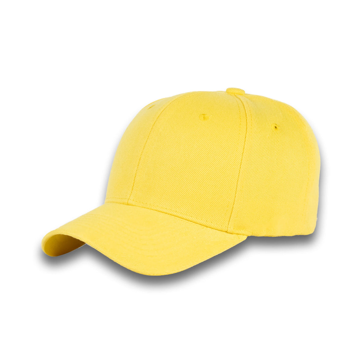 GJ-1 yellow wholesale 6-panel velcro hat front view