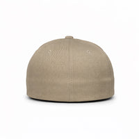 GJ-11 khaki wholesale 6-panel fitted performance hat back view