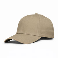 GJ-11 khaki wholesale 6-panel fitted performance hat front view