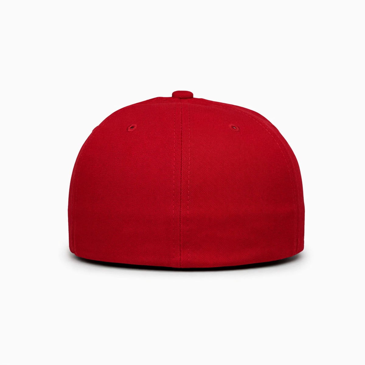 GJ-11 red wholesale 6-panel fitted performance hat back view
