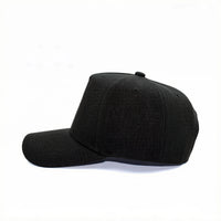 GJ-1A black wholesale 5-panel snapback hat side view