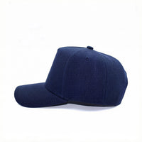 GJ-1A navy wholesale 5-panel snapback hat side view