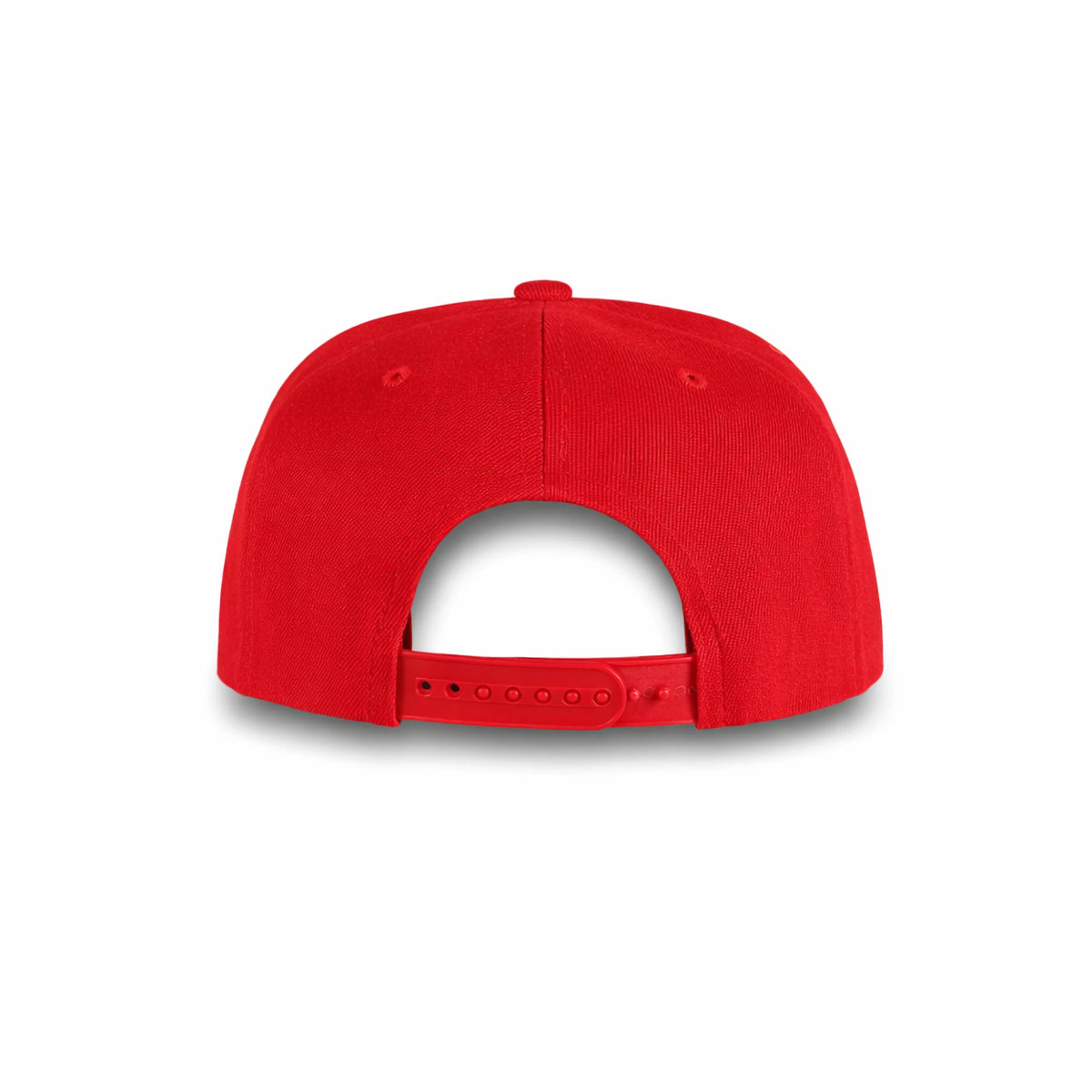GJ-1A red wholesale 5-panel snapback hat back view