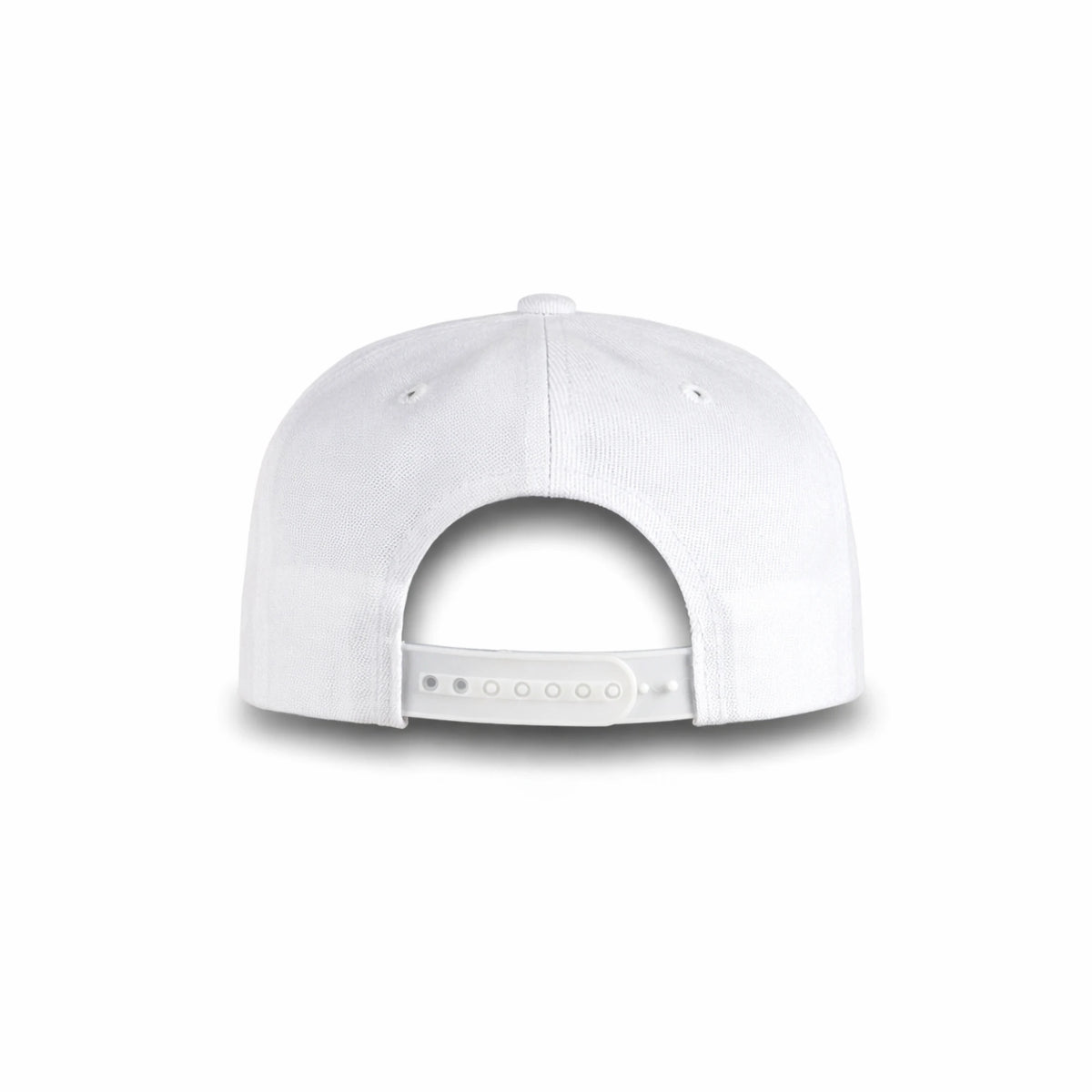 GJ-1A white wholesale 5-panel snapback hat back view