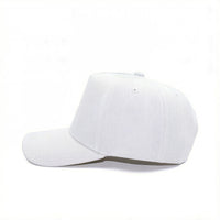 GJ-1A white wholesale 5-panel snapback hat side view