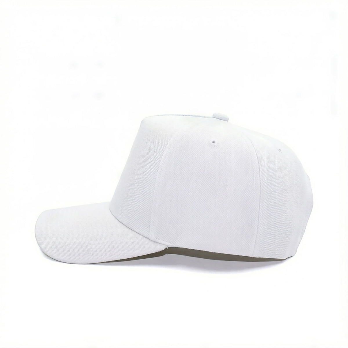 GJ-1A white wholesale 5-panel snapback hat side view