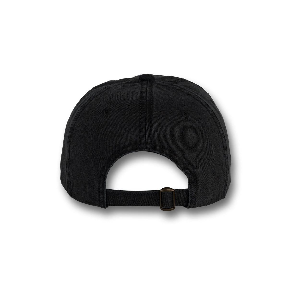 GJ-3 black wholesale 6-panel washed dad hat back view