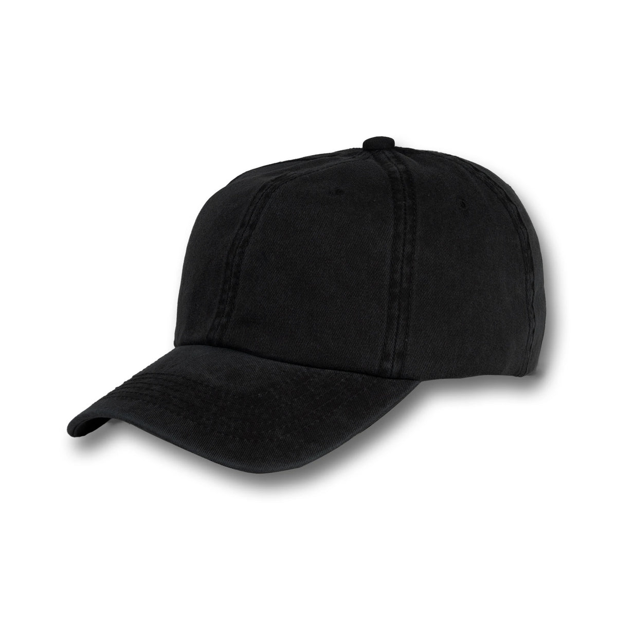 GJ-3 black wholesale 6-panel washed dad hat front view