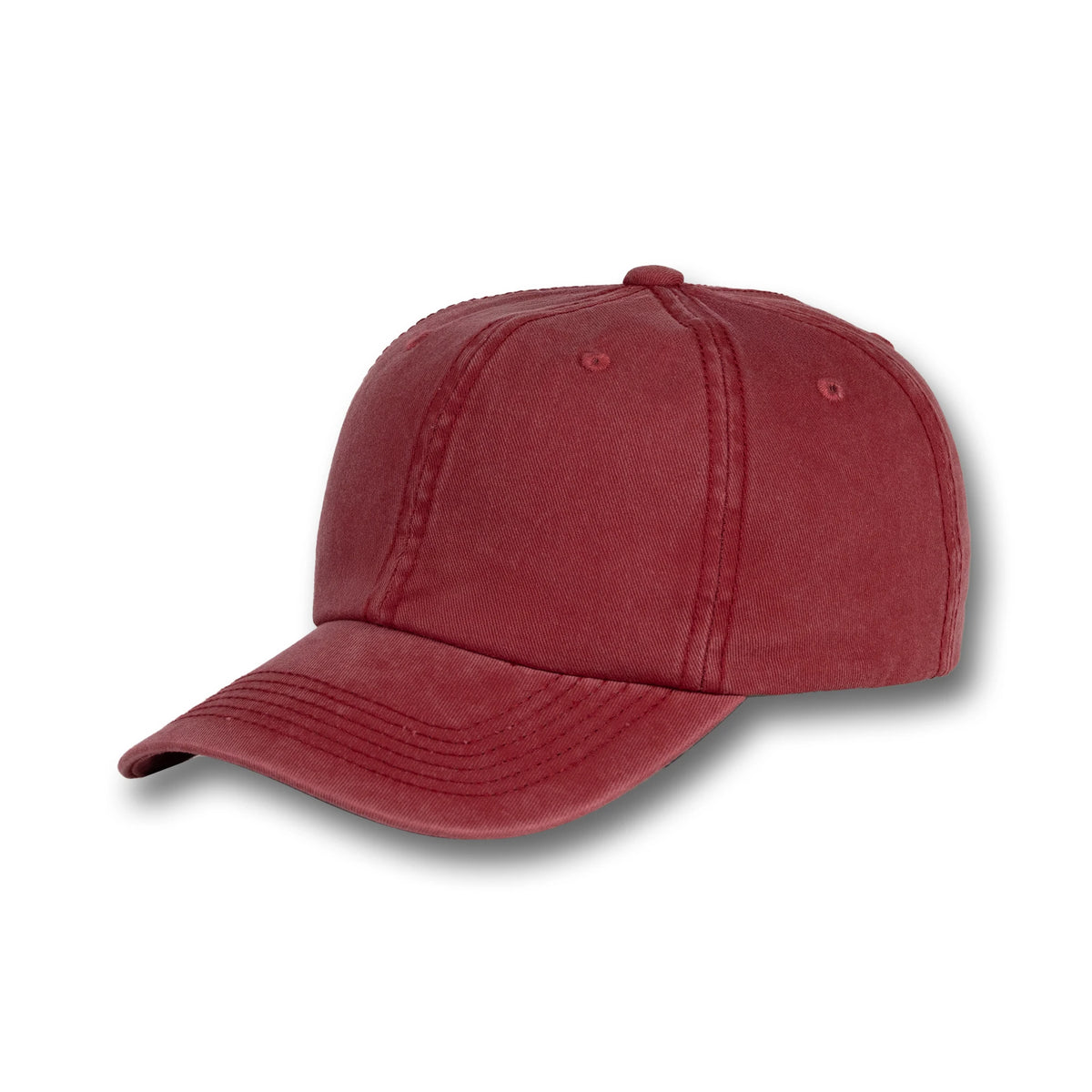 GJ-3 burgundy wholesale 6-panel washed dad hat front view