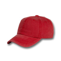 GJ-3 red wholesale 6-panel washed dad hat front view