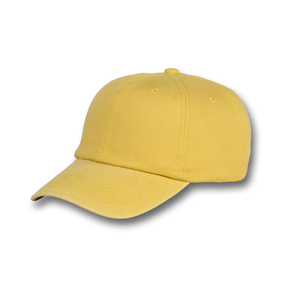 GJ-3 yellow wholesale 6-panel washed dad hat front view