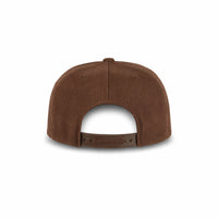 GJ-4 brown wholesale 6-panel flat bill snapback hat back view