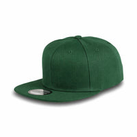 GJ-4 dark green wholesale 6-panel flat bill snapback hat front view
