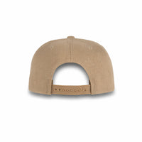 GJ-4 khaki wholesale 6-panel flat bill snapback hat back view