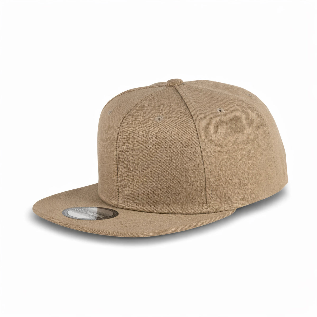 GJ-4 khaki wholesale 6-panel flat bill snapback hat front view