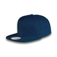 GJ-4 navy wholesale 6-panel flat bill snapback hat front view