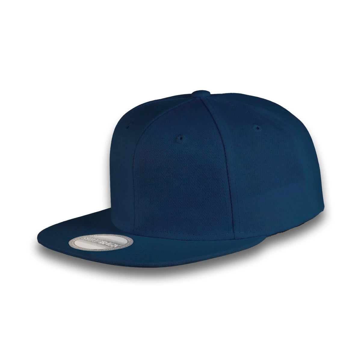 GJ-4 navy wholesale 6-panel flat bill snapback hat front view