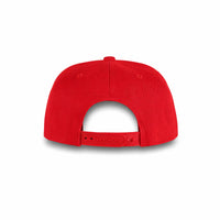 GJ-4 red wholesale 6-panel flat bill snapback hat back view