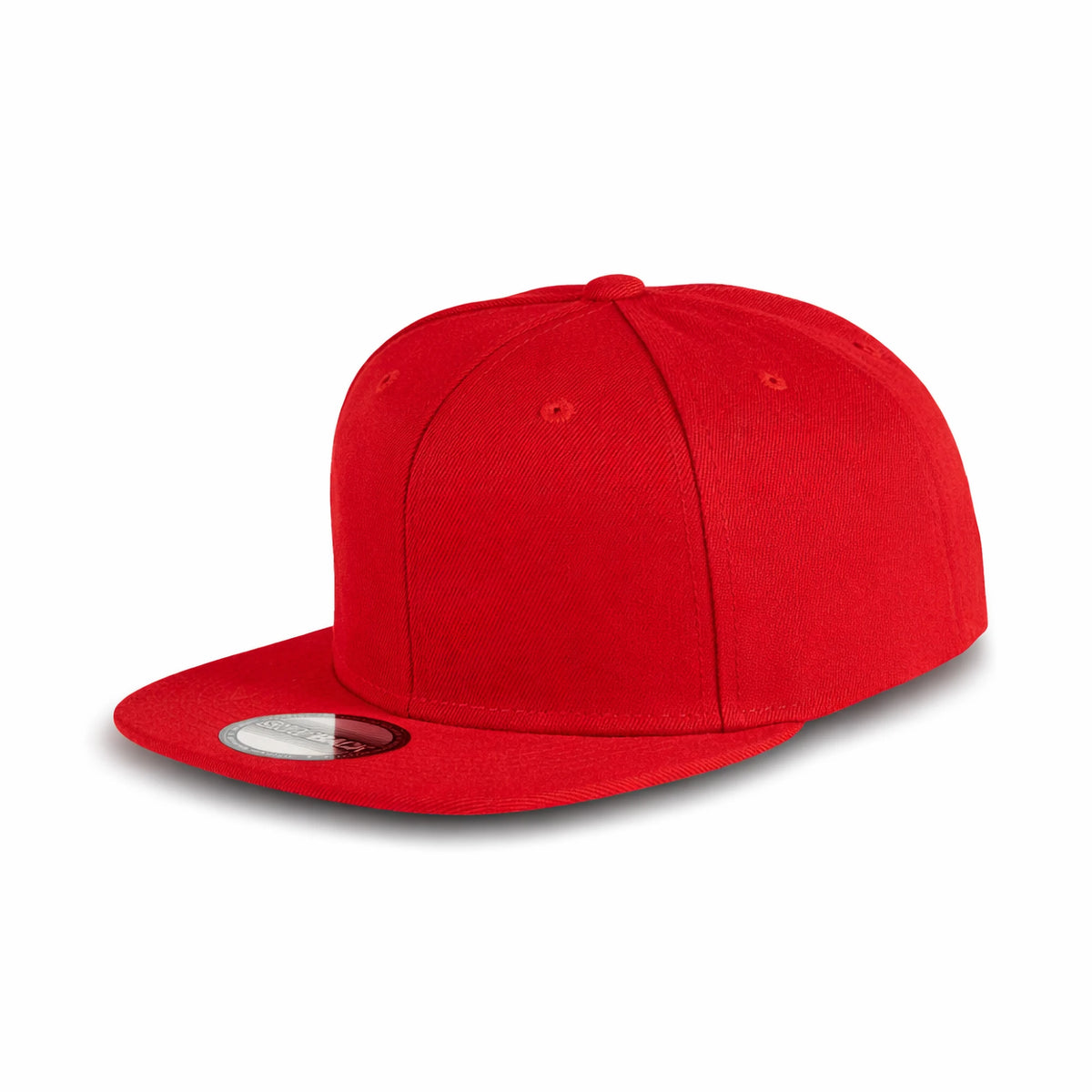 GJ-4 red wholesale 6-panel flat bill snapback hat front view