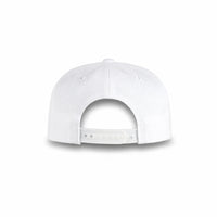 GJ-4 white wholesale 6-panel flat bill snapback hat back view