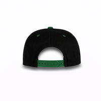 GJ-5 black dark green wholesale 6-panel flat bill snapback hat back view